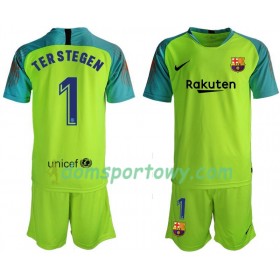 Koszulka FC Barcelona TER STEGEN 1 Bramkarska Dziecięcy Domowe Koszulki Piłkarskie 2019-2020 Krótki Rękaw